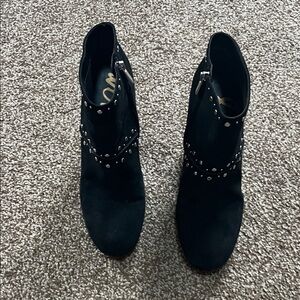 Sam Edelman Black Studded Heeled Boots size 9 1/2